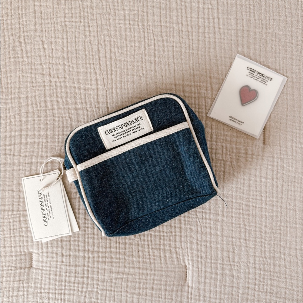 NWT Sezane Make-up Bag Denim - Size TU